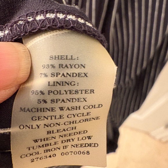 Ann Taylor Black and White Sleeveless Striped Midi Dress - Picture 6 of 7